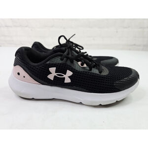 UNDER ARMOUR WOMENS CHARGED ASSERT 9 RUNNING SHOES BLACK WHITE PINK SIZE 8